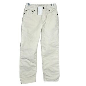 J. Crew Crewcuts Jeans Girls 7 Denim White Cord Straight‎ Leg Pants Preppy NWT